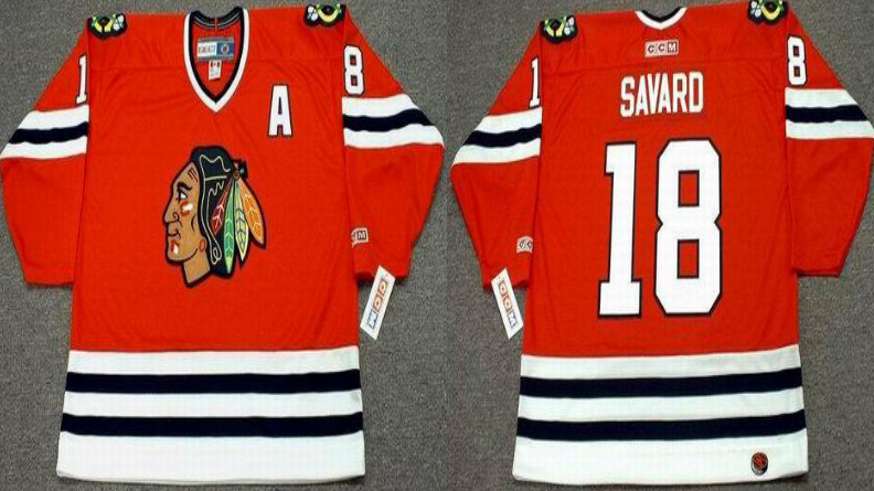 2019 Men Chicago Blackhawks 18 Savard red CCM NHL jerseys